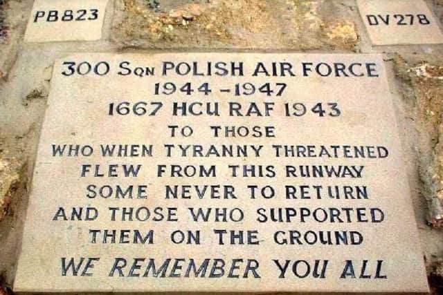 Memorial to Polish airman at Faldingworth