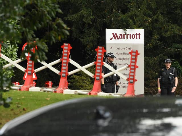 Preston Marriott Hotel was surrounded by police officers today.