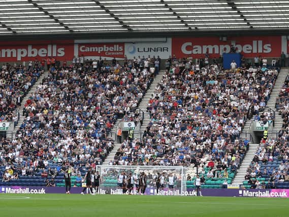 Preston North End fans on a busy Alan Kelly Town End against West Bromwich Albion