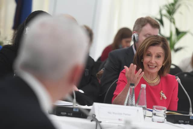 Nancy Pelosi, Speaker of the US House of Representatives, during the first panel discussion of the weekend. Credit: ©UK Parliament/Jessica Taylor