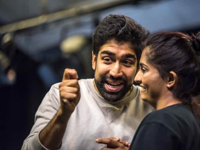 Maanuv Thiara and Komal Amin in rehearsals for Love N Stuff