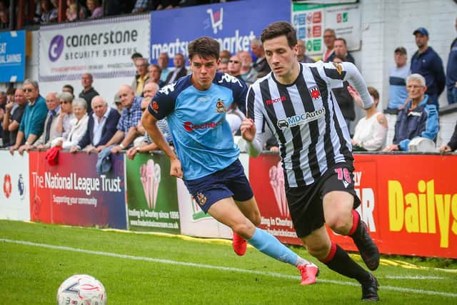 Chorley's Adam Blakeman in action against Southport in the FA Cup last Saturday