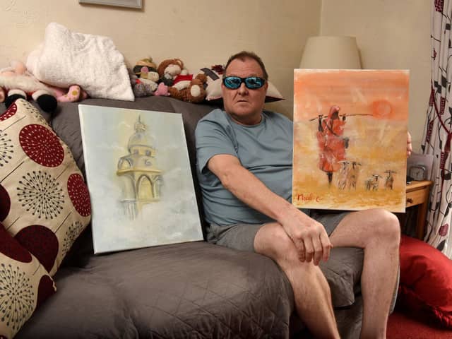 Mark Clayton has continued to paint despite becoming visually impaired
