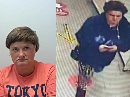 Naomi Lee, 40, from Blackpool, was last seen at the Post Office in Theatre Street, Preston (pictured on CCTV) on Tuesday, September 21
