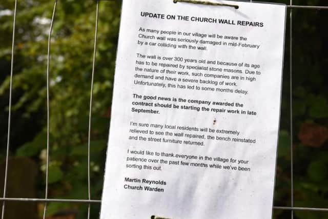 The notice from the church warden
