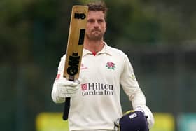 Lancashire’s Dane Vilas after hitting the winning runs after day three of the County Championship Division One match against Hampshire at Aigburth