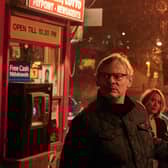 Martin Clunes and Beth Goddard followed a lead to a phone box in Manhunt: The Night Stalker, an ITV drama based on a real-life investigation