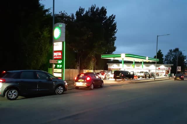 For those that remained open, motorists continued to line up for fuel.