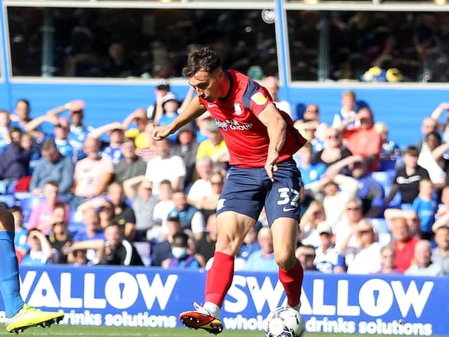 Josh Earl in action for Preston North End against Birmingham City at St Andrew's