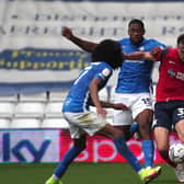North End’s Josh Earl in action with Birmingham City’s ex-PNE loanee Chuks Aneke