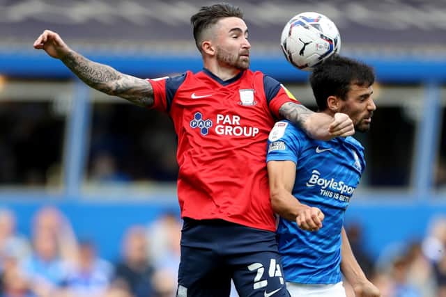 PNE striker Sean Maguire challenges Birmingham City’s Maxime Colin at St Andrew’s