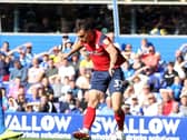 Josh Earl has a shot at goal during his 50th game for Preston North End