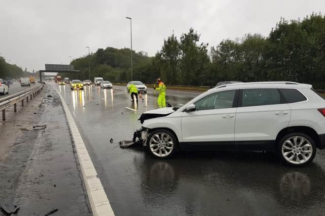 Police say the crash was caused by the poor weather conditions and are urging motorists to "slow down and drive to the conditions"