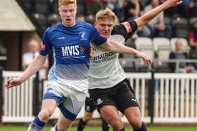 Fin Sinclair-Smith - on loan from FC United of Manchester - scored on debut for Brig on Saturday (photo:Ruth Hornby)