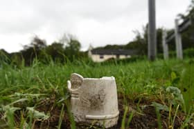 One of the hacked-down bollards close to the entrance to Cuerden Valley Park in Clayton-le-Woods (Image: Neil Cross)
