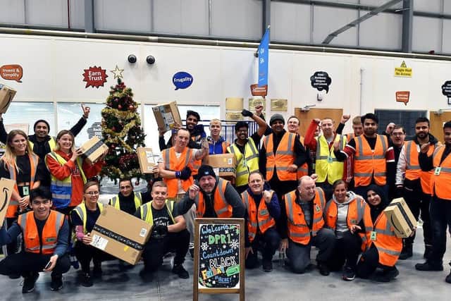 Staff at the Leyland warehouse getting ready for Black Friday last year