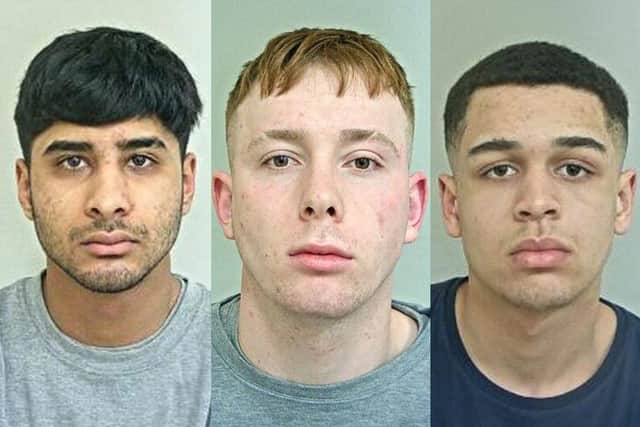 Left to right - Assad Hussain, 17, Jamie Dixon, 19, and Lemar Forbes, 17 have today been sentenced for their roles in the murder of Preston boy Sarmad Rami Al-Saidi, 16, in Preston in December 2020