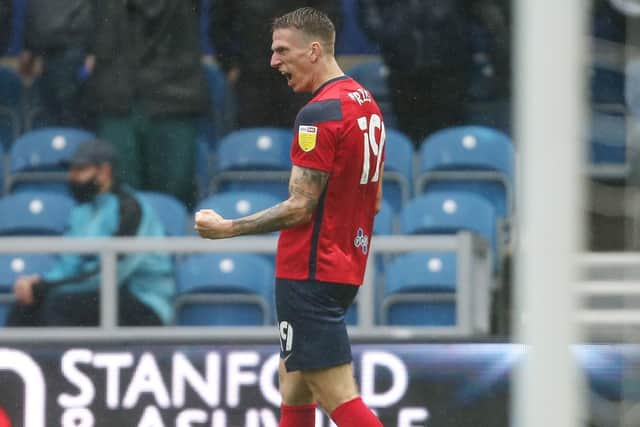 Emil Riis celebrates scoring PNE's first goal at QPR