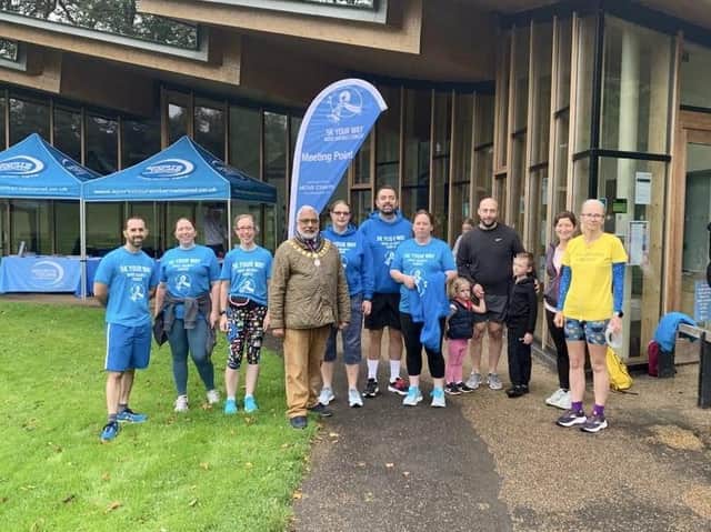 5k Your Way participants at the event with the Mayor of Preston, Councillor Javed Iqbal