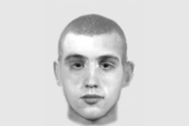 Detectives investigating an exposure and sexual assault incident in Bamber Bridge have released an EvoFIT image of a person they want to identify. (Credit: Lancashire Police)