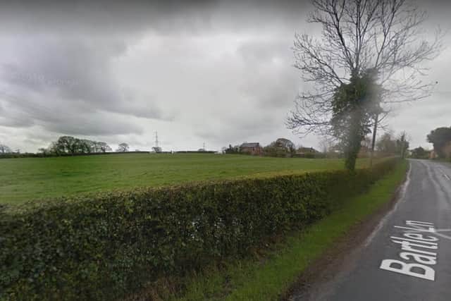 Land off Bartle Lane where permission has been granted for 195 new homes (image: Google)