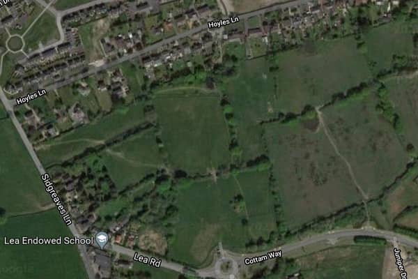 Land between Hoyles Lane and Cottam Way will accommodate 211 new homes (image: Google)