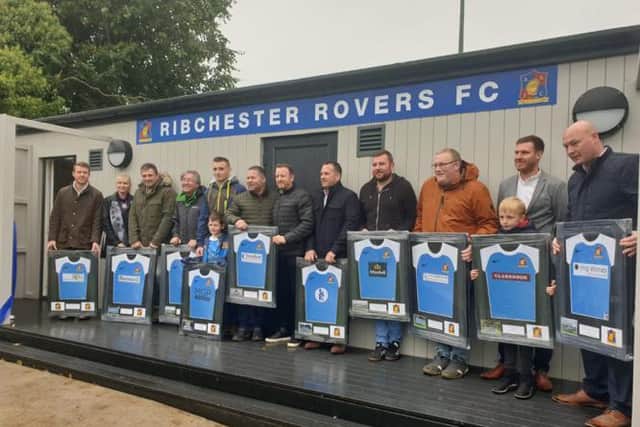As a thank you for their support club sponsors were presented with framed Ribchester Rovers football shirts