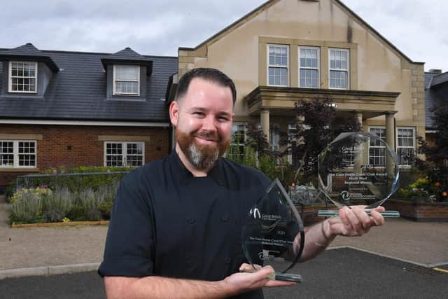 Lian Pilkington, pictured outside of Stocks Hall Mawdsley has won The Care Home Cook/Chef National Award at The Great British Care Awards.