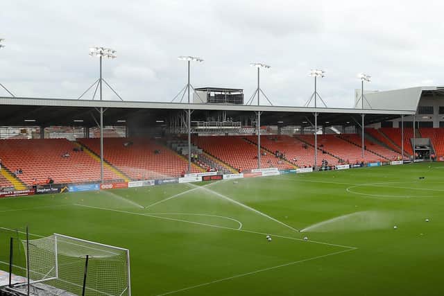 The East Stand at Blackpool's Bloomfield Road in which Preston North End fans will be housed