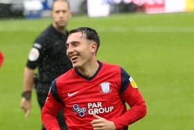 Josh Earl celebrates scoring for Preston North End against QPR