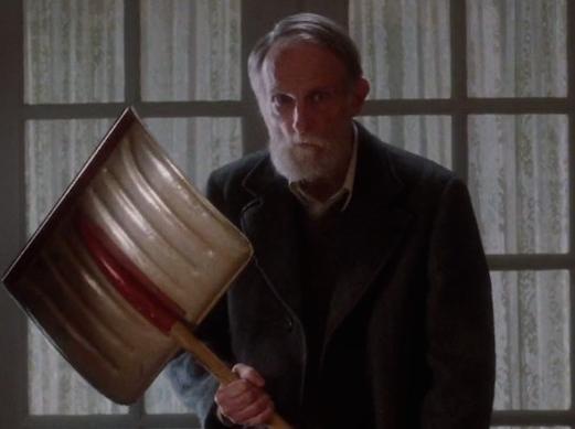 He's the dude out of Home Alone and he literally shovels snow.