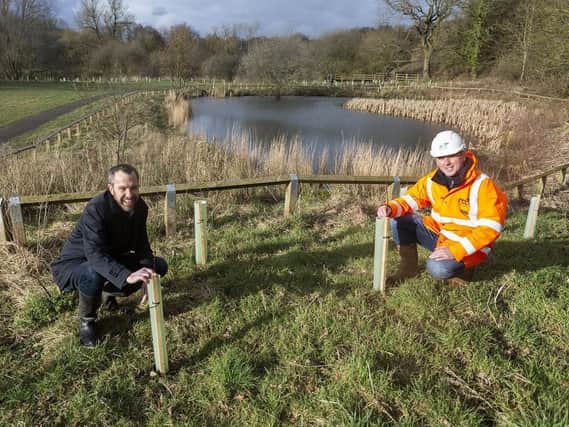 Flashback ...  in March this year Councillor Alistair Bradley, the leader of Chorley Council, and Paul Brightwell  of FCC Environment, helped to plant trees on  Yarrow Meadows as part of the climate initiative.
