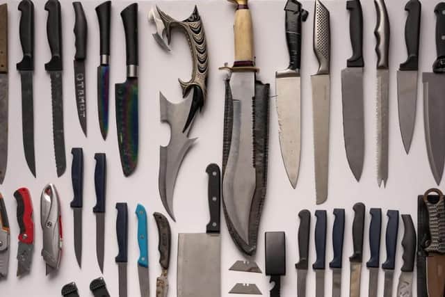Some of the deadly blades taken off the streets by the JJEffect.