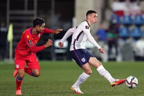 Phil Foden on the ball in Andorra