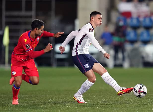 Phil Foden on the ball in Andorra