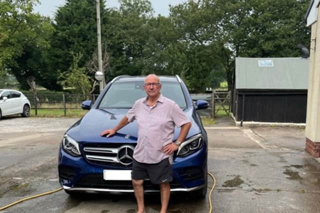 Michael Firth from Chorley with his affected Mercedes.