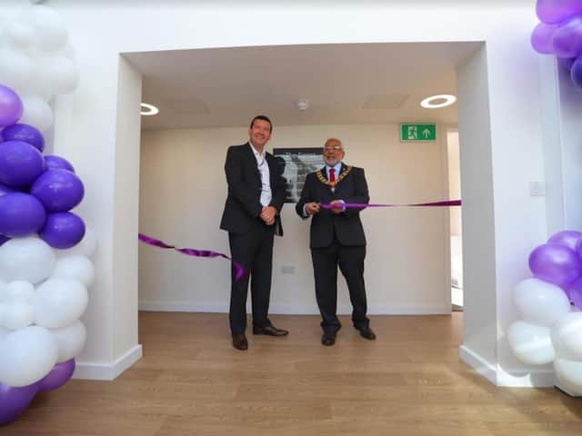 CGA chief executive Rob Wakefield (left) with Preston Mayor Coun Javed Iqbal at the opening ceremony.