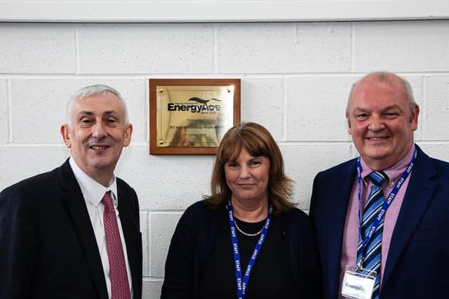 Gary and Eileen Vizard of Energy Ace with Rt Hon Sir Lindsay Hoyle MP