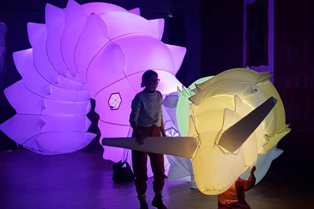 Luma is a huge, eight-metre long, robotic inflatable snail