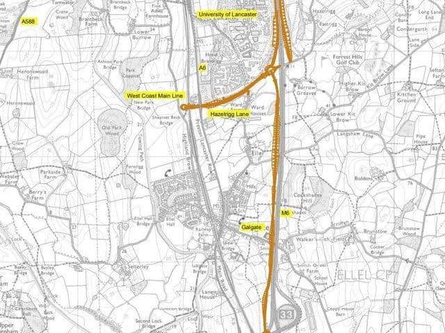 The Bailrigg Garden Village development will see a spine road and link road built south of Lancaster (image: Lancashire County Council)