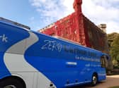 The bus outside Towneley Hall