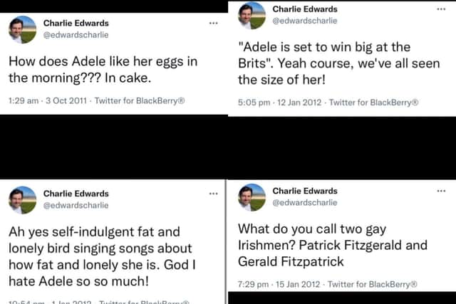 The offensive tweets were from a decade ago and have since been deleted.