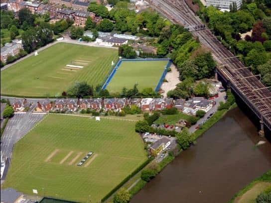 An aerial shot of the sports pitches in Broadgate