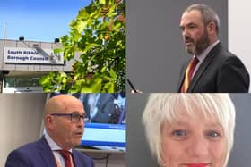 (Clockwise from top right):  South Ribble Borough Council leader Paul Foster, former chief executive Heather McManus and deputy council leader Mick Titherington