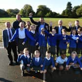 Sir Lindsay Hoyle and council leaders visited St Laurence CE Primary School to see the new eco system and answer questions from the pupils