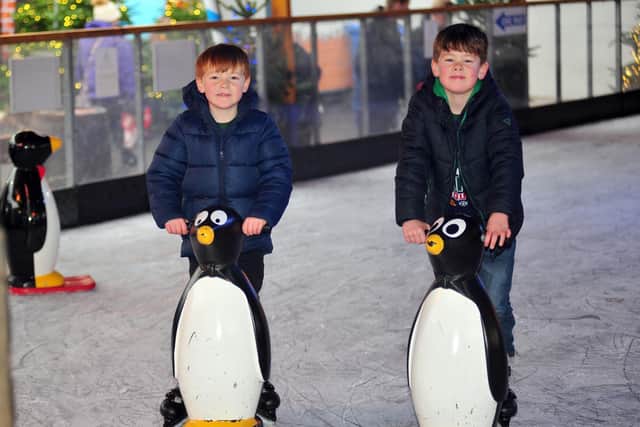 From our archives ... brothers, Niall and Louis Boocock from Chorley on the ice rinkat Chorley's Winter Wonderland in 2018