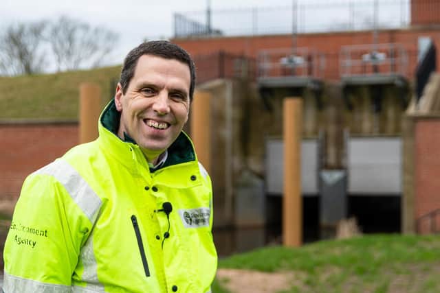 Andy Brown, the Flood & Coastal Risk Manager for Lancashire at Croston Flood Storage Reservoir.