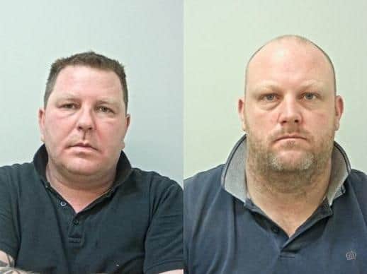 Martin Sweeney (pictured left), 46 and Jamie Wilding (pictured right), 40, were sentenced at Preston Crown Court after the death of John Rhodes, 42, from Fleetwood. (Credit: Lancashire Police)