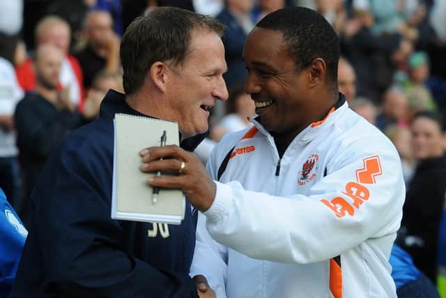 Simon Grayson greets Paul Ince as Preston North End manager.