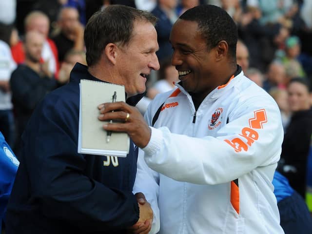 Simon Grayson greets Paul Ince as Preston North End manager.